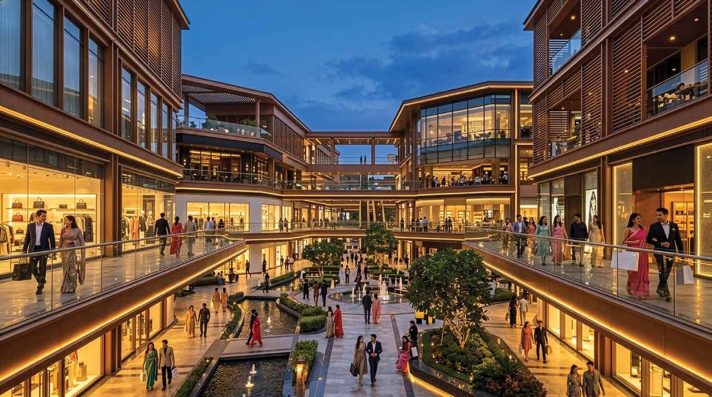Interior atrium of Golden I, a mixed-use retail and technology mall in Tech Zone IV